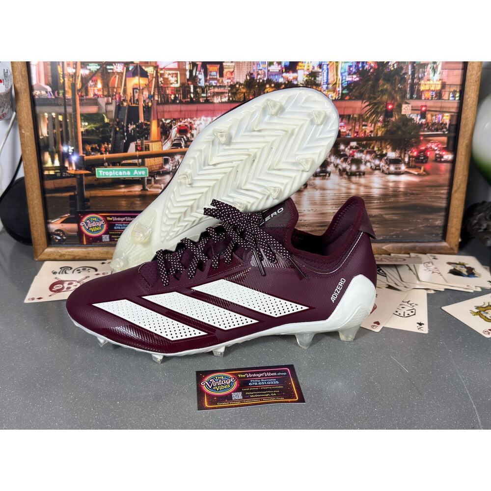Adidas Adizero Electric.1 Football Cleats Burgundy White IF4196 Men’s 7.5 New